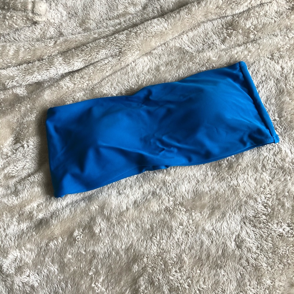 Blue Bandeau Swim Top